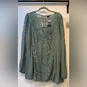 Torrid Sage Green Lace Tunic